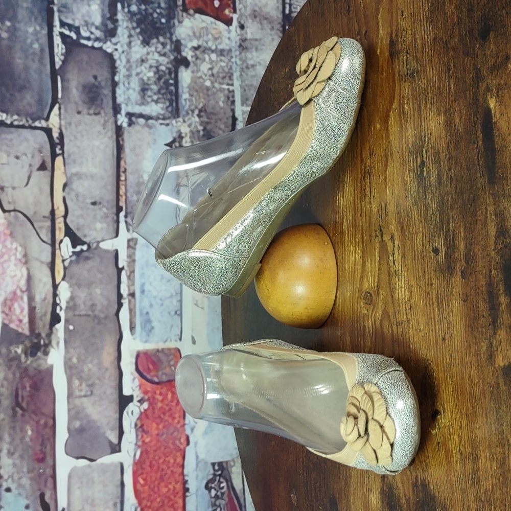 ❌ Final Sale•••Michelle D Metallic Leather Ballet Flats